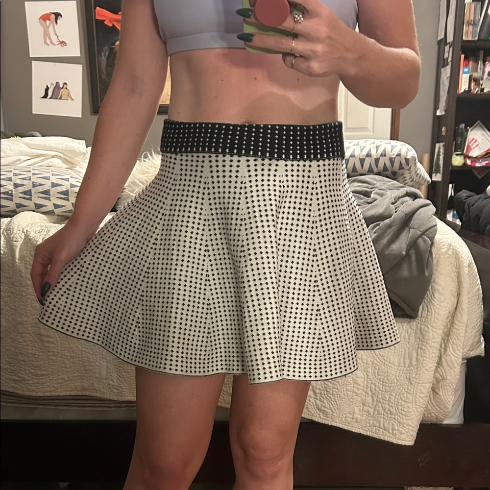 Reversible Black and White Knit Skirt